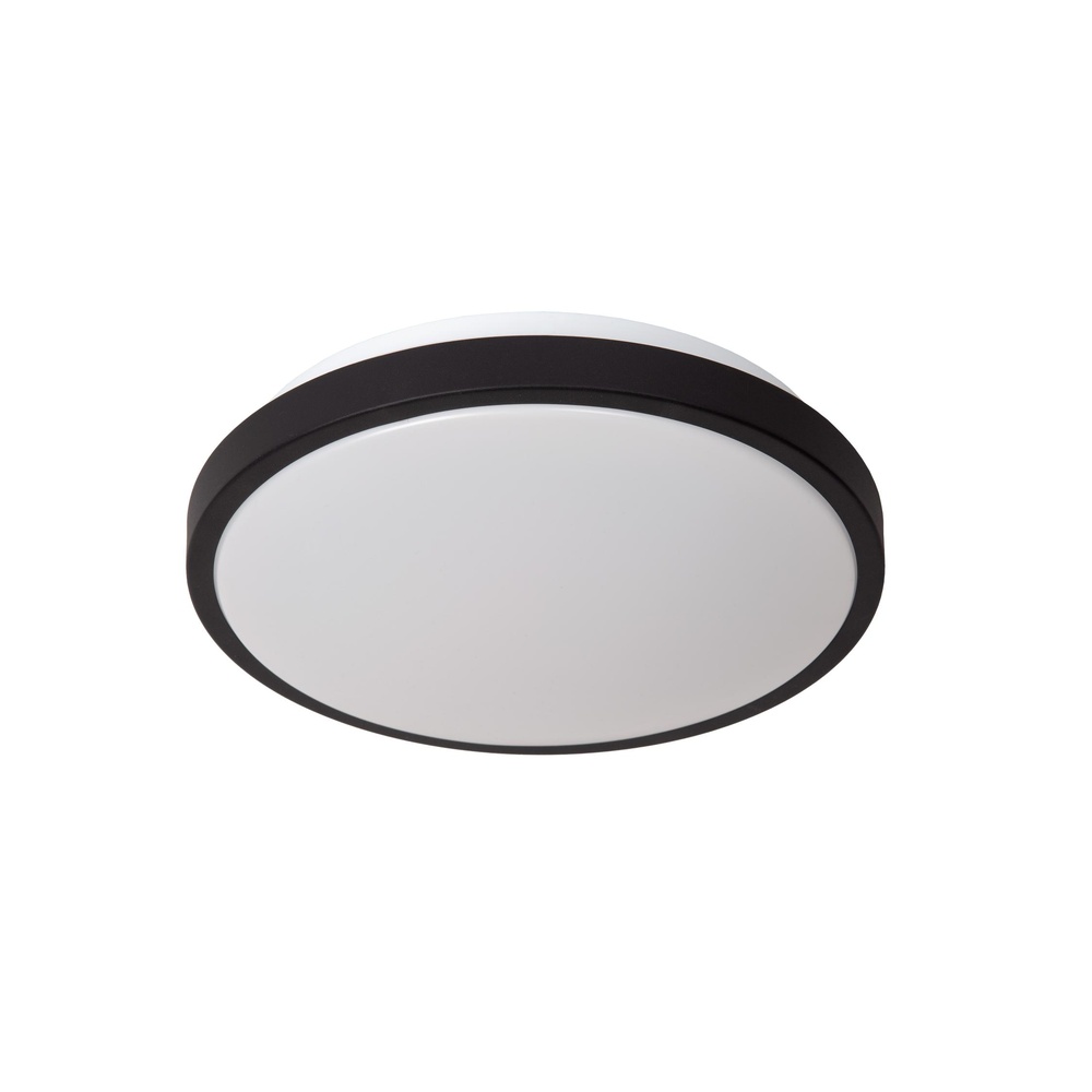 Lucide Zwarte plafonniereDasher Ø 29,3cm IP44 voor badkamer - 79110/30/30